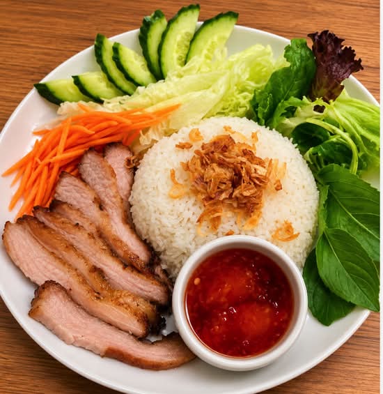 Grilled Pork Cheek Rice (  Cơm Má Heo Nướng )