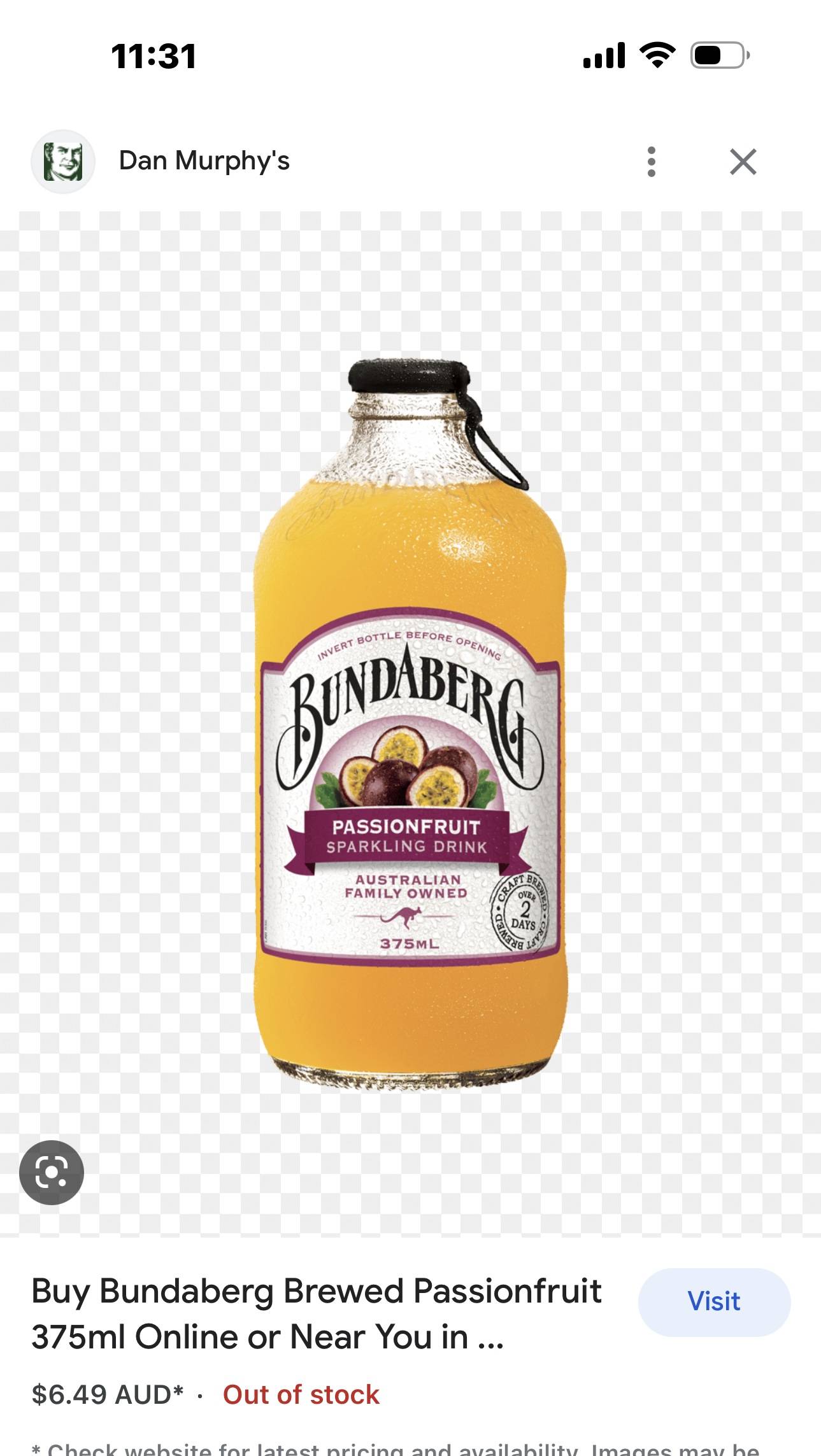 Passion fruit Bundaberg 375ml