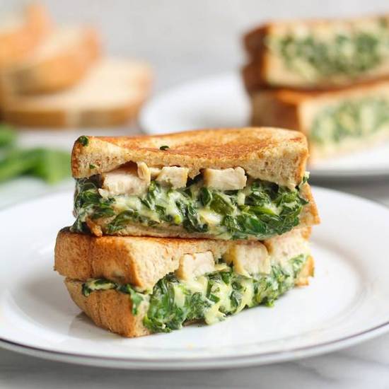 Chicken Cheese and Spinach Toastie