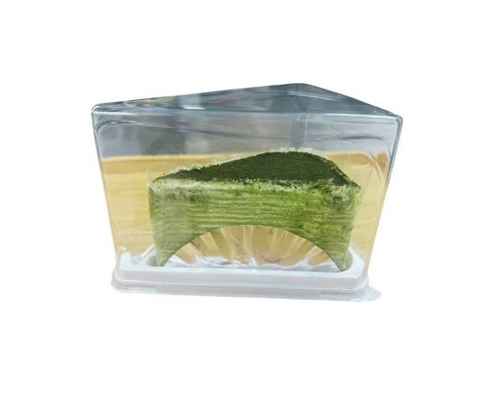 Matcha Mille Crepe Cake Slice