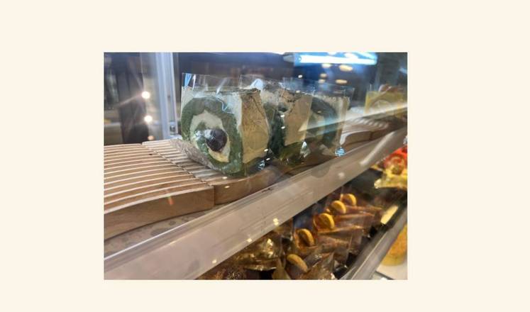 Matcha Red Bean Cake Slice