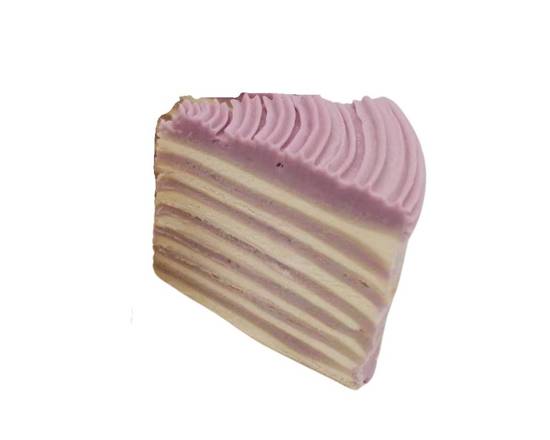 Taro Mille Crepe Cake Slice