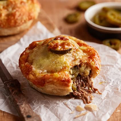 Pulled Beef Brisket Pie with Jalapeno & Cheese