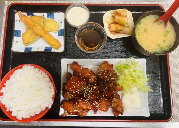 Sweet Sour Chicken Karaage Chicken Rice Set