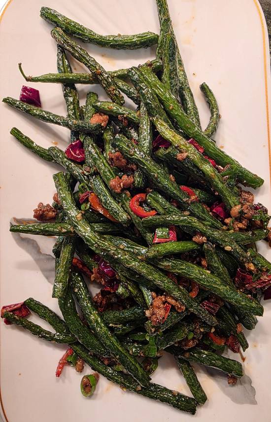 Stir Fried Green Bean with Chicken Mince