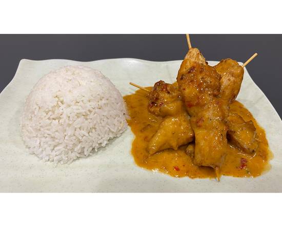 Satay Chicken with Steamed Rice (GF)