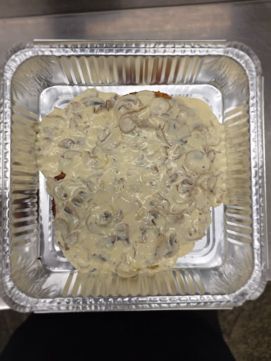 Schnitzel - creamy mushroom sauce