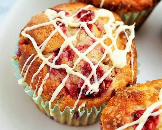 Raspberry and White Chocolate Muffin
