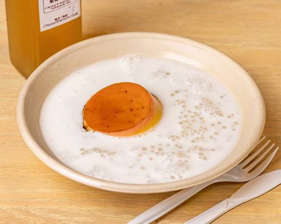 Creme Brulee Pudding and Sago with Coconut Milk