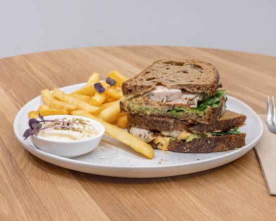 Chicken Club Sandwich (No Fries)