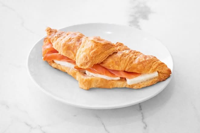 Smoked Salmon and Cream Cheese Stuffed Croissant