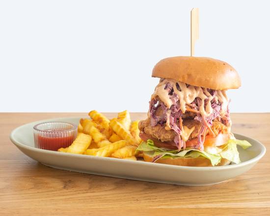 Southern Fried Chicken Burger with Fries
