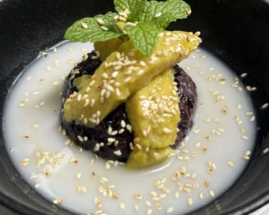 Black Sticky Rice with Thai Custard