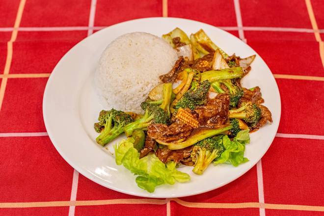 Black Bean Sauce Beef with Rice