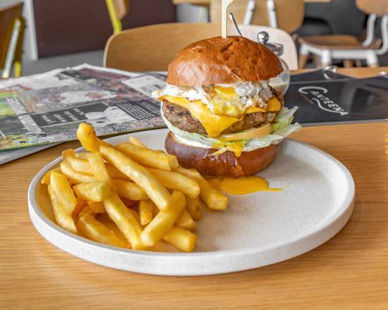 Angus Beef Burger and Fries