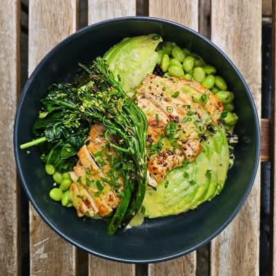 Green Protein Bowl with Black Rice