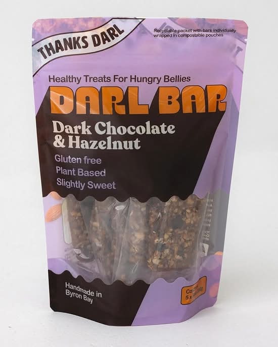 Darl bar dark choc + hazelnut 40g