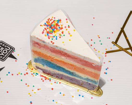 Rainbow Cake Slice