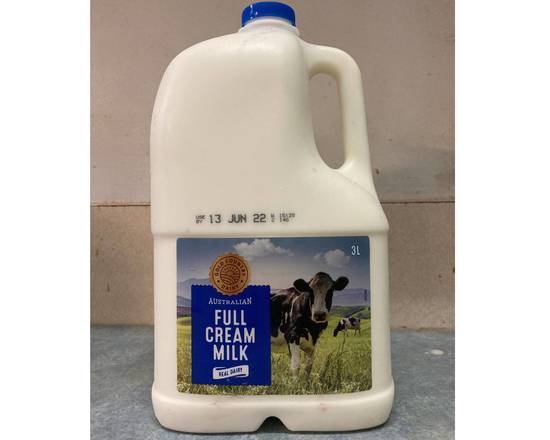 AUSTRALIAN FULL CREAM MILK  BOTTLE 3LTR