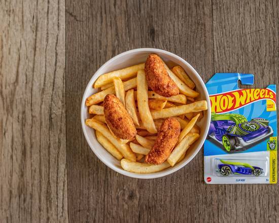 Three Chicken Dunkers and a Half Serve of Chips and a Toy