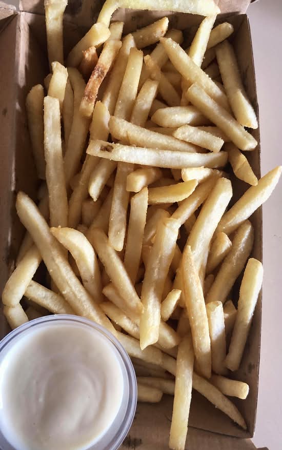 Bowl of fries with aioli