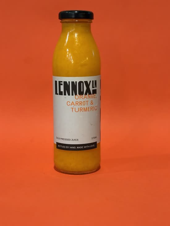 Orange, Carrot, Tumeric Cold Pressed Juice