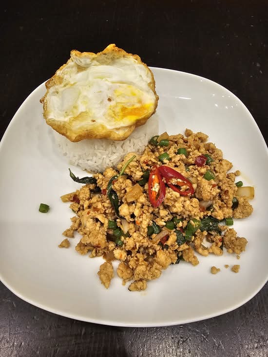 Pad Kra Prow with rice