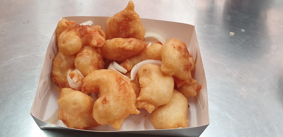 Sweet and Sour King Prawns in Batter