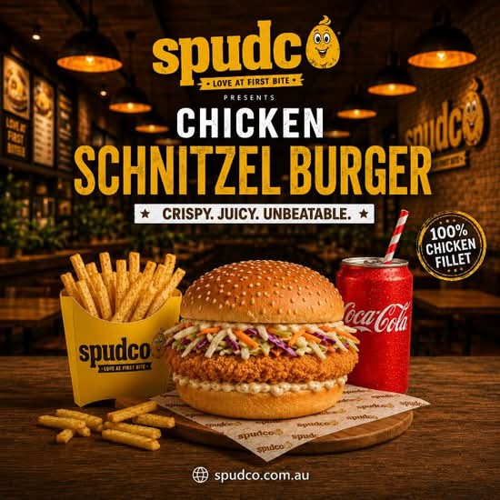 Chicken Schnitzel Burger Combo