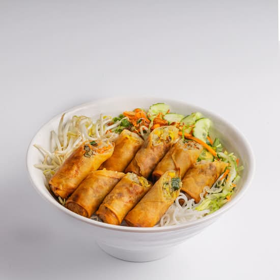Meat Spring Rolls Vermicelli Bowl