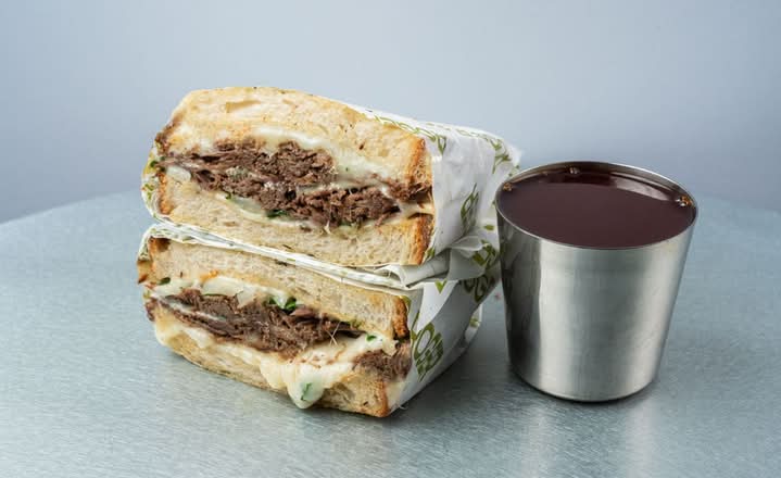 Beef Birria Drip melt with Birria Sauce