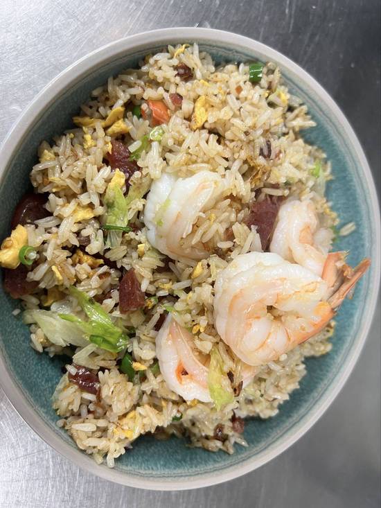 Chinese Sausage with King Prawn Fried Rice
