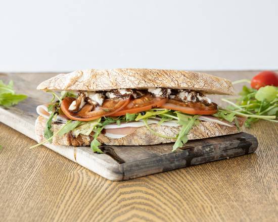Prosciutto, Rocket, Tomato and Fresh Mozzarella Sandwich
