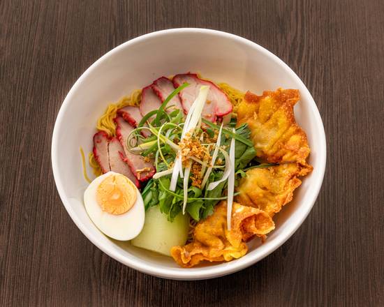 Barbecue Pork and Wontons Egg Noodle Soup