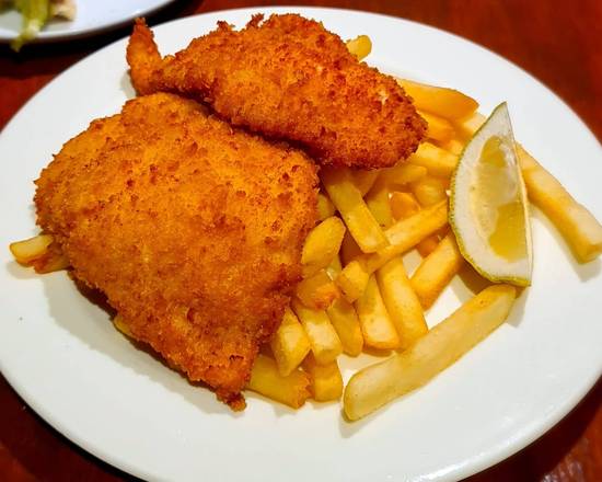 Chicken Schnitzel and Chips
