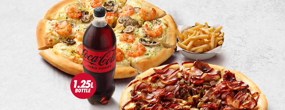 Hut Deal: 2 Large pizzas + 2 Sides