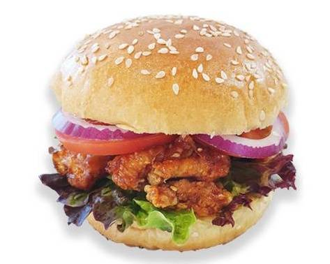 Kimchi Chicken Burger and Chips