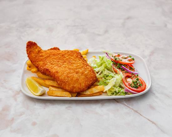 Chicken Schnitzel with Chips