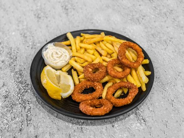 6 pc Calamari Rings with chips