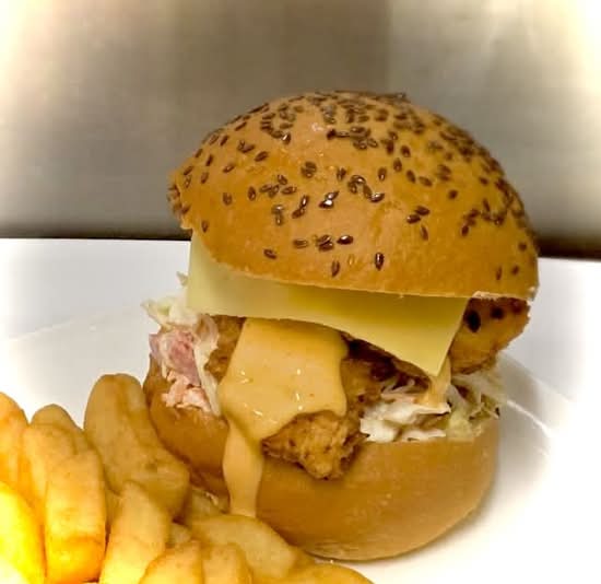 Southern fried chicken burger