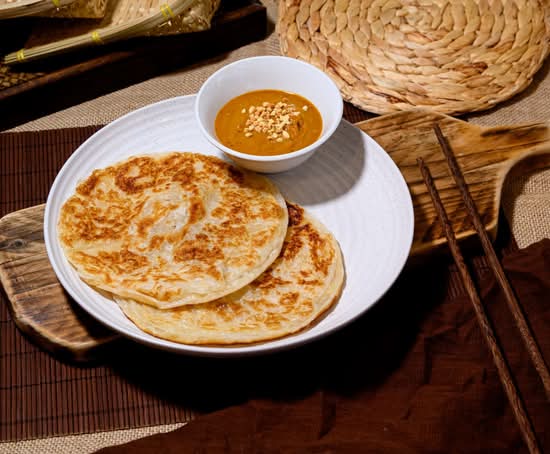 Roti Chanai with Satay Sauce