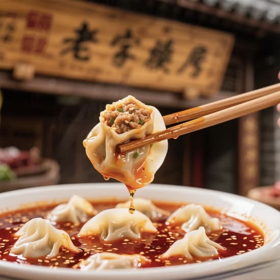 Chicken& shrimp dumplings with chili soup 12pcs