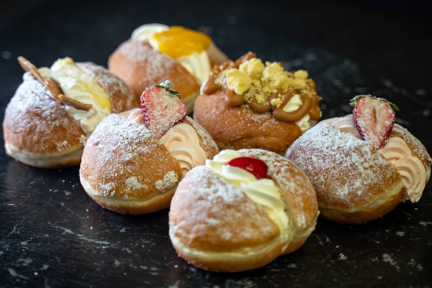 6 Pack Assorted Cream Donuts