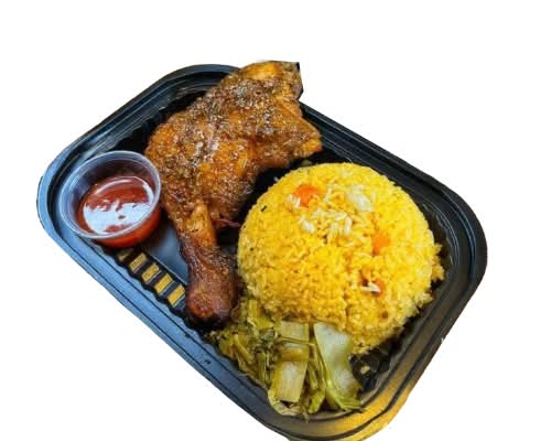 Fried Chicken with Garlic Sauce Rice