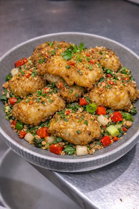Salt Pepper Basil Crispy Squid