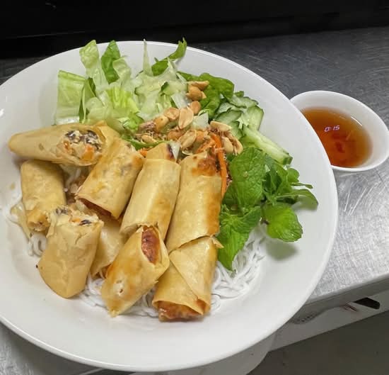 Prawn Spring Rolls Noodle Salad