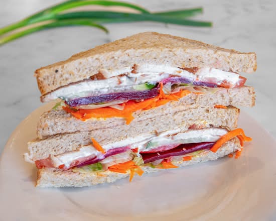 Barbecue Chicken and Salad Sandwich