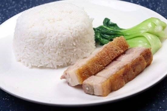 Crispy Roast Pork with Rice