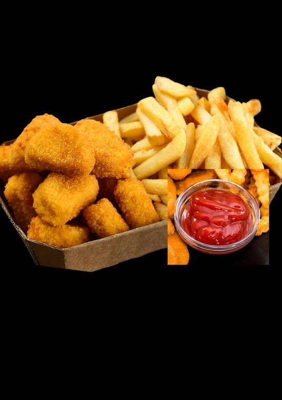 Nuggets Fries and Ketchup