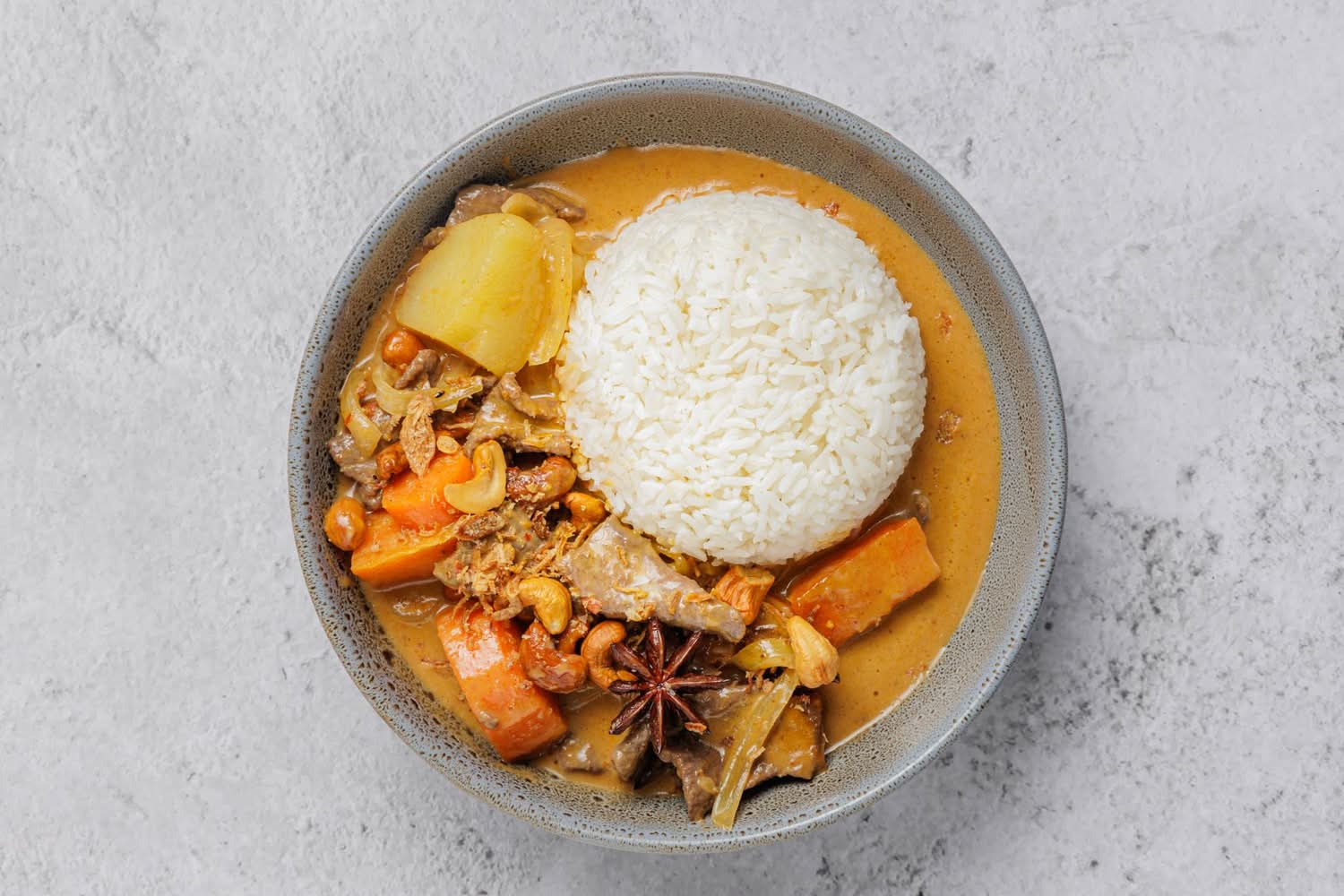 Massaman Curry Beef with rice